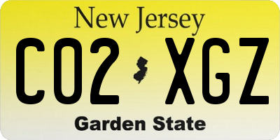 NJ license plate C02XGZ