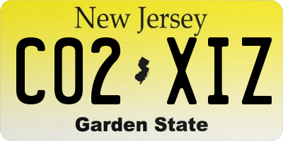 NJ license plate C02XIZ