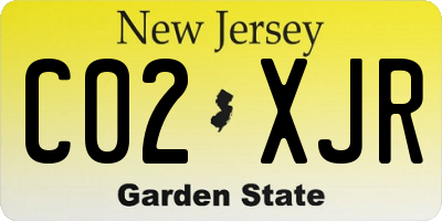 NJ license plate C02XJR