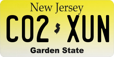 NJ license plate C02XUN