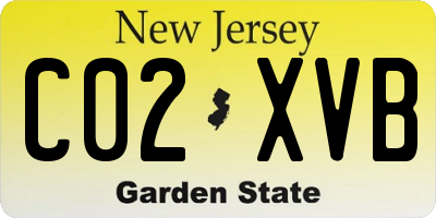NJ license plate C02XVB