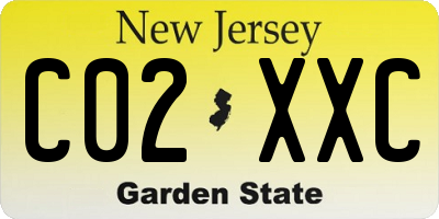 NJ license plate C02XXC
