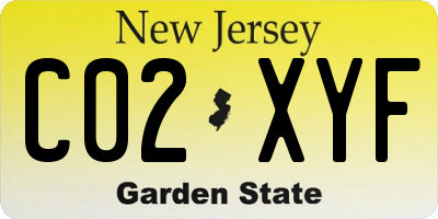 NJ license plate C02XYF