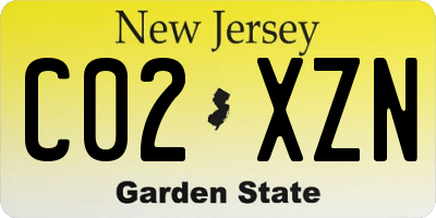 NJ license plate C02XZN