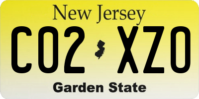 NJ license plate C02XZO