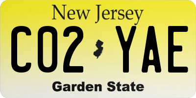 NJ license plate C02YAE
