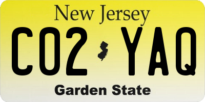 NJ license plate C02YAQ
