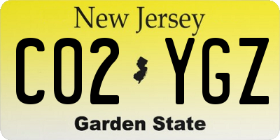 NJ license plate C02YGZ