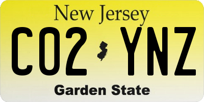 NJ license plate C02YNZ