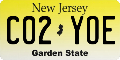 NJ license plate C02YOE