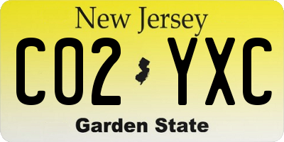 NJ license plate C02YXC