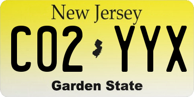 NJ license plate C02YYX