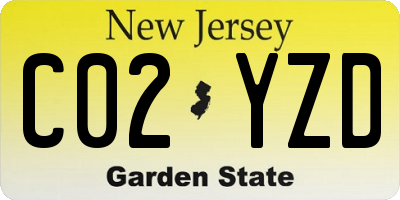 NJ license plate C02YZD