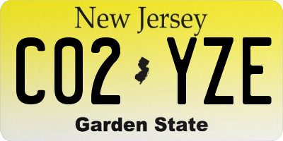 NJ license plate C02YZE