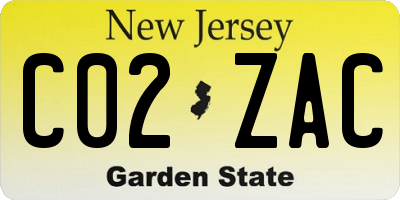 NJ license plate C02ZAC