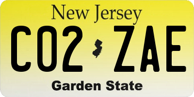 NJ license plate C02ZAE