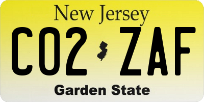 NJ license plate C02ZAF