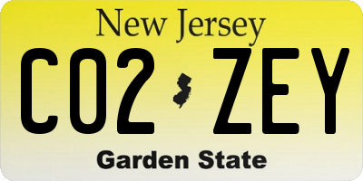 NJ license plate C02ZEY