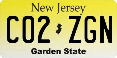 NJ license plate C02ZGN