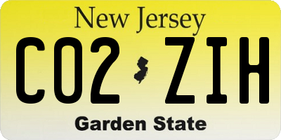 NJ license plate C02ZIH