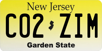 NJ license plate C02ZIM