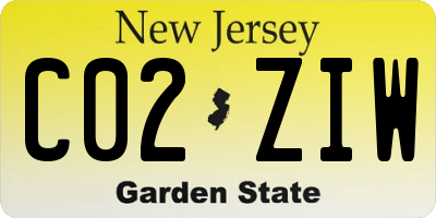 NJ license plate C02ZIW