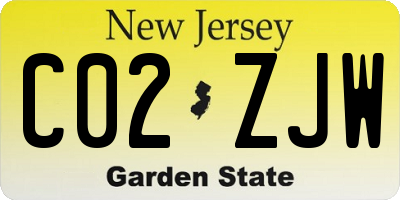 NJ license plate C02ZJW