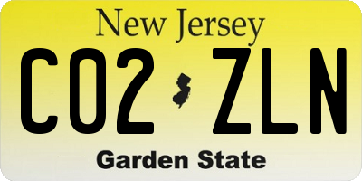 NJ license plate C02ZLN