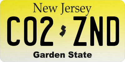 NJ license plate C02ZND