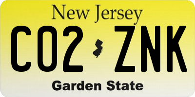 NJ license plate C02ZNK