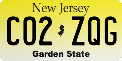 NJ license plate C02ZQG