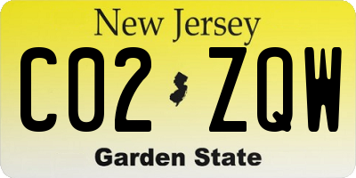 NJ license plate C02ZQW