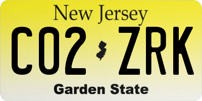 NJ license plate C02ZRK