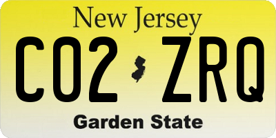 NJ license plate C02ZRQ