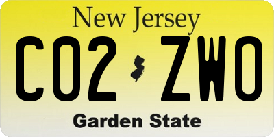 NJ license plate C02ZWO