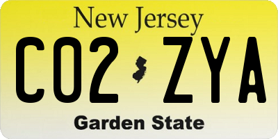 NJ license plate C02ZYA