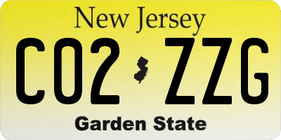 NJ license plate C02ZZG
