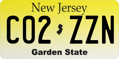 NJ license plate C02ZZN