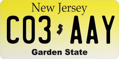 NJ license plate C03AAY