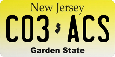 NJ license plate C03ACS