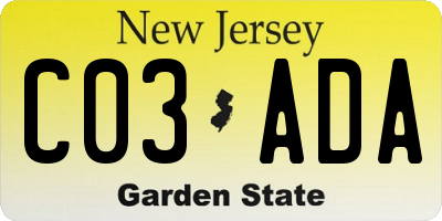 NJ license plate C03ADA