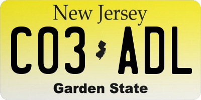 NJ license plate C03ADL