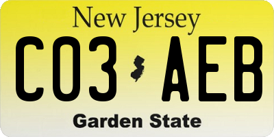 NJ license plate C03AEB