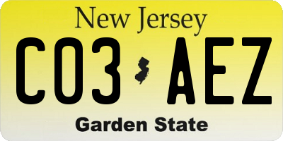 NJ license plate C03AEZ