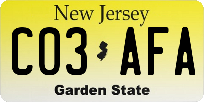 NJ license plate C03AFA