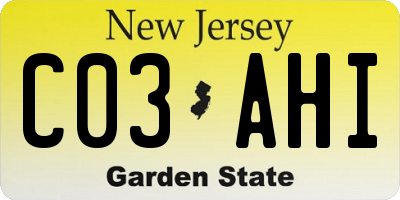 NJ license plate C03AHI