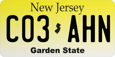 NJ license plate C03AHN