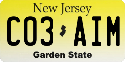NJ license plate C03AIM