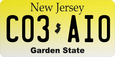 NJ license plate C03AIO