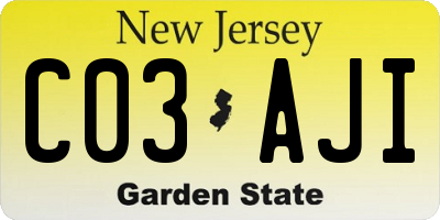 NJ license plate C03AJI